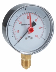  Pressure gauge dn 80 bottom red pointer