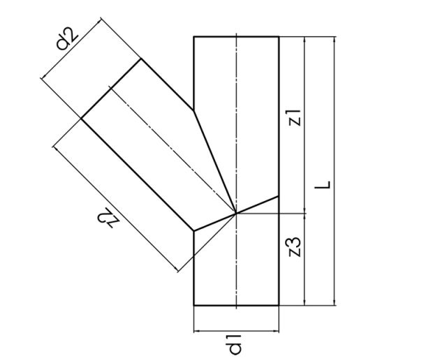 Branch Segment Welded, Equal 45° and 60°
